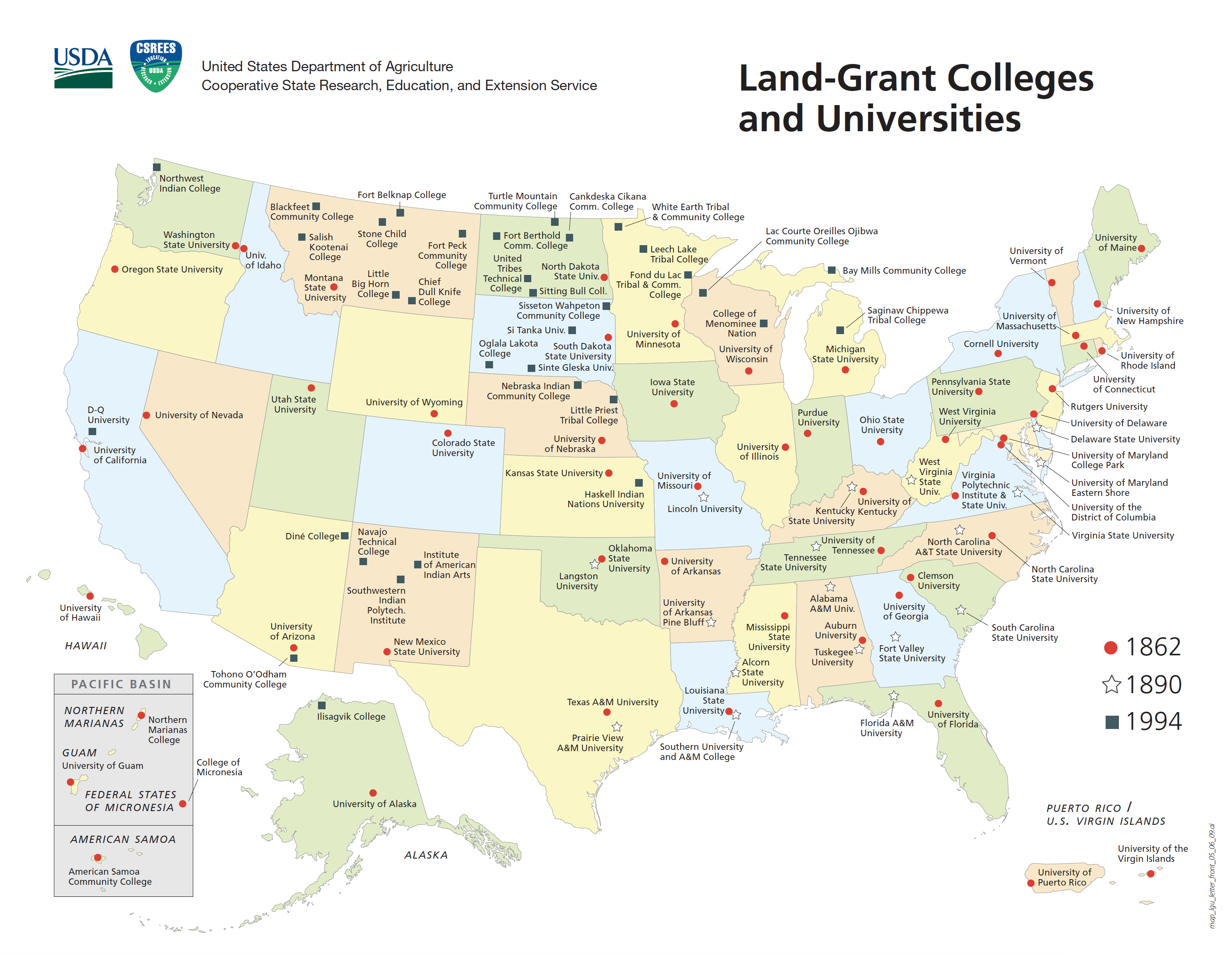 Land Grant Institution Map